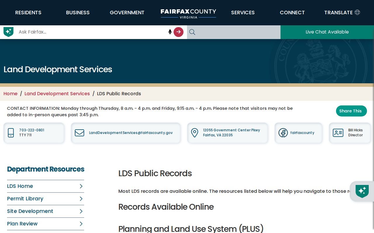 McLean residents directory Fairfax land development public records channels