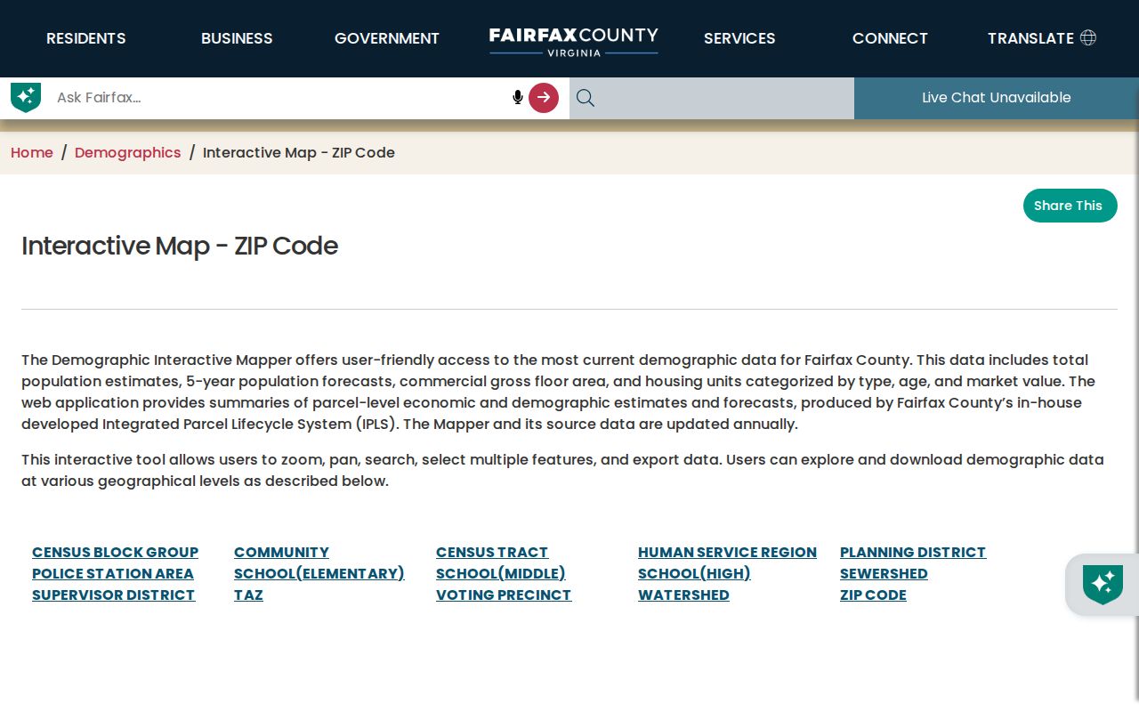 McLean ZIP code directory Fairfax ZIP map layers
