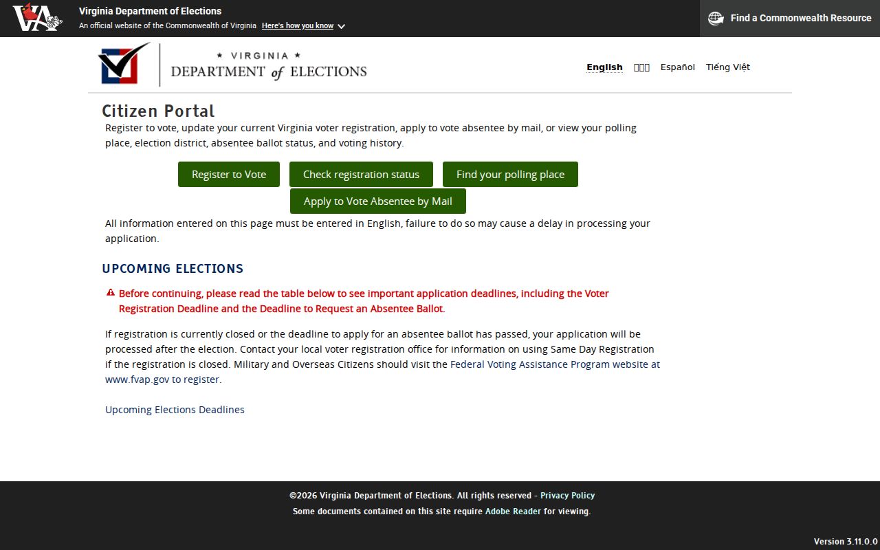 McLean residents directory Virginia Citizen Portal voter lookup options
